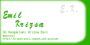 emil krizsa business card